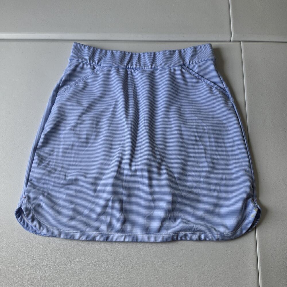 Peter Millar Skort Womens Medium Blue Stripe Golf Lined Stretch UPF 50+ Athletic